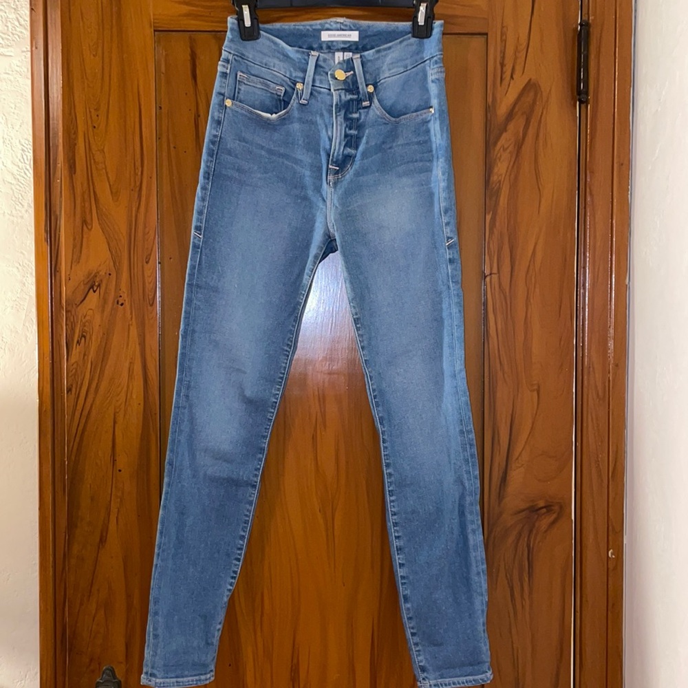 Good American - Good Legs Crop Blue378